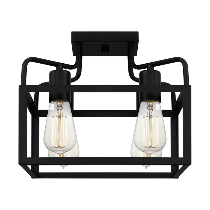 Quoizel QSF5349MBK Four Light Semi-Flush Mount, Matte Black
