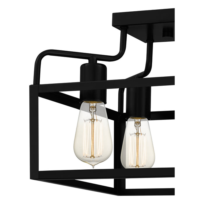 Quoizel QSF5349MBK Four Light Semi-Flush Mount, Matte Black