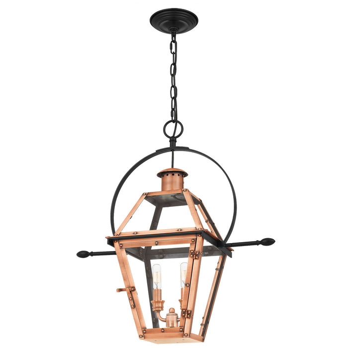 Quoizel RO2811AC Two Light Pendant, Aged Copper