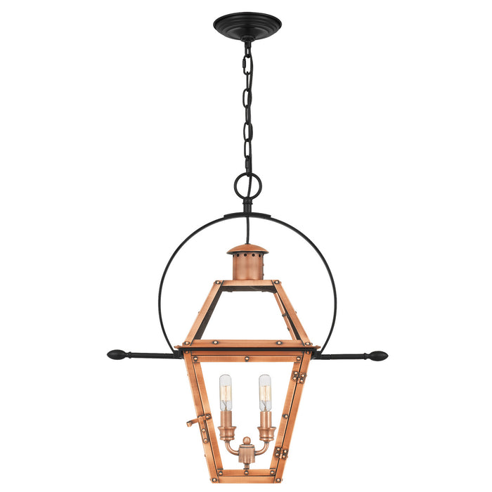 Quoizel RO2811AC Two Light Pendant, Aged Copper
