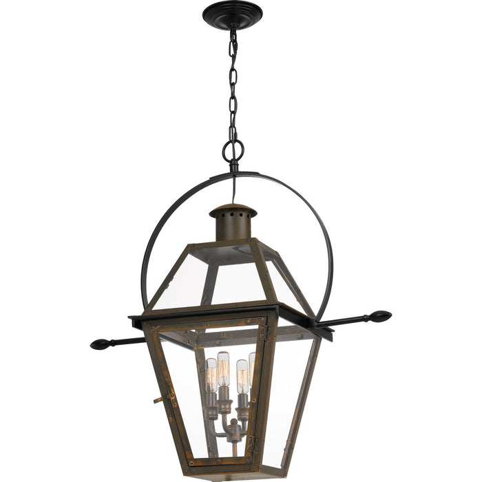 Quoizel RO2814IZ Four Light Pendant, Industrial Bronze