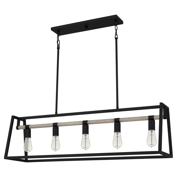Quoizel TPT142MBK Five Light Linear Chandelier, Matte Black
