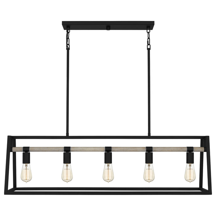 Quoizel TPT142MBK Five Light Linear Chandelier, Matte Black