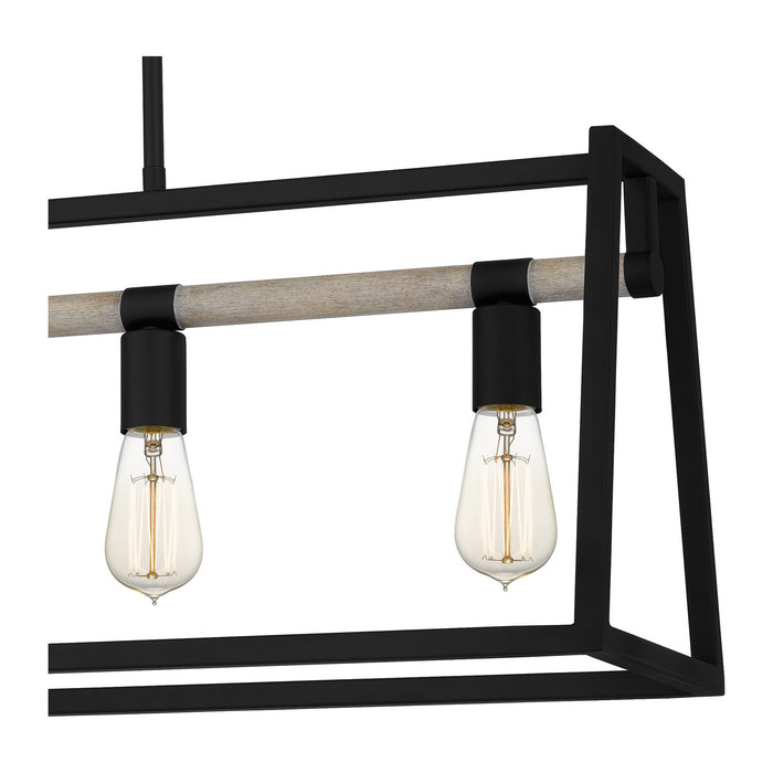 Quoizel TPT142MBK Five Light Linear Chandelier, Matte Black