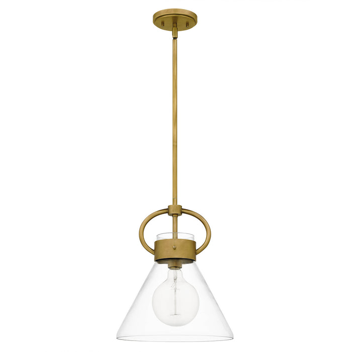 Quoizel WBS1512WS One Light Mini Pendant, Weathered Brass