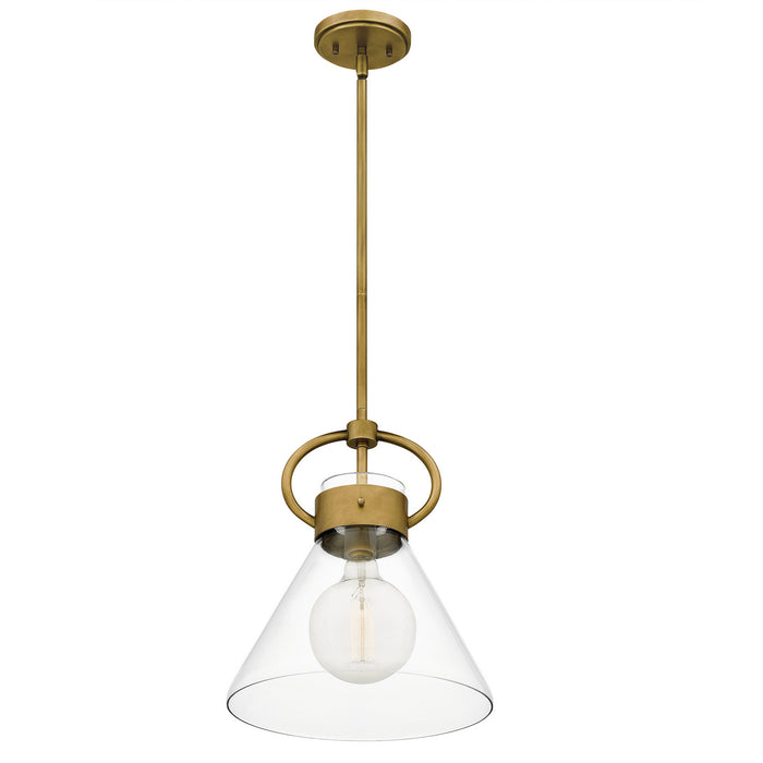 Quoizel WBS1512WS One Light Mini Pendant, Weathered Brass