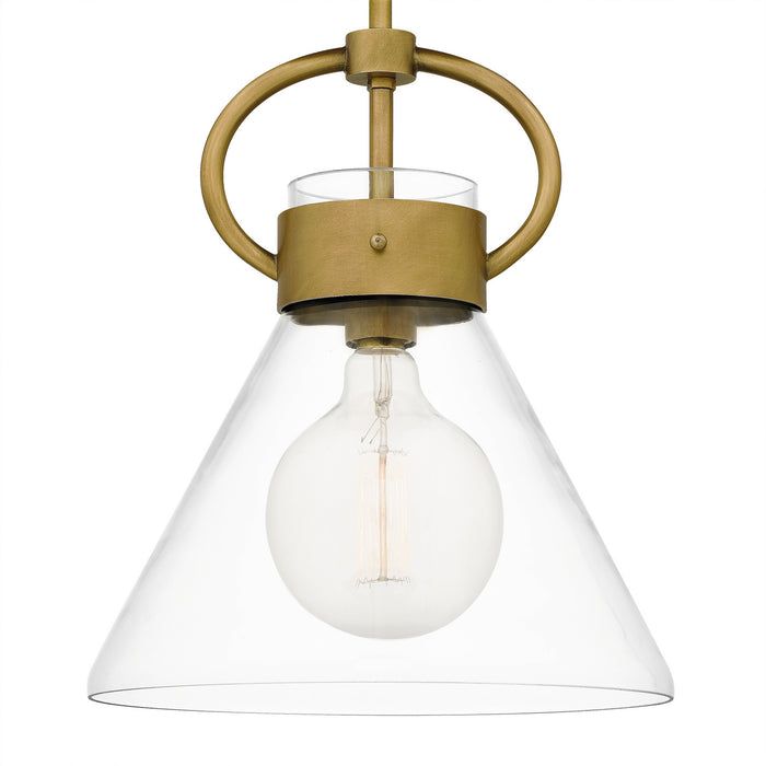Quoizel WBS1512WS One Light Mini Pendant, Weathered Brass
