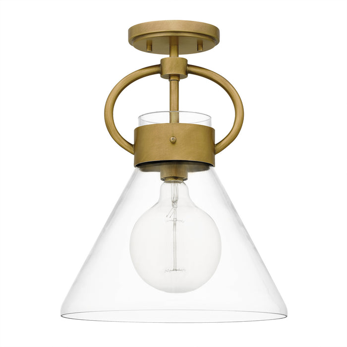 Quoizel WBS1712WS One Light Semi Flush Mount, Weathered Brass