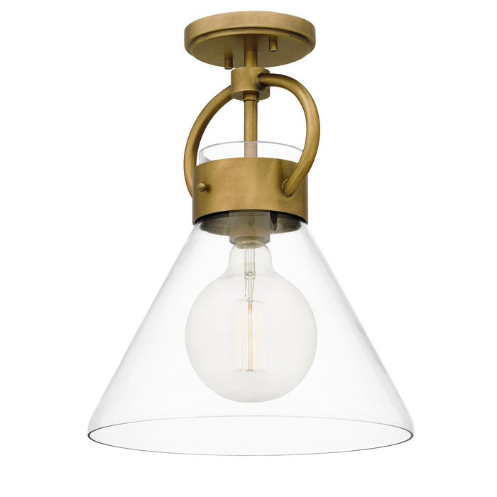 Quoizel WBS1712WS One Light Semi Flush Mount, Weathered Brass