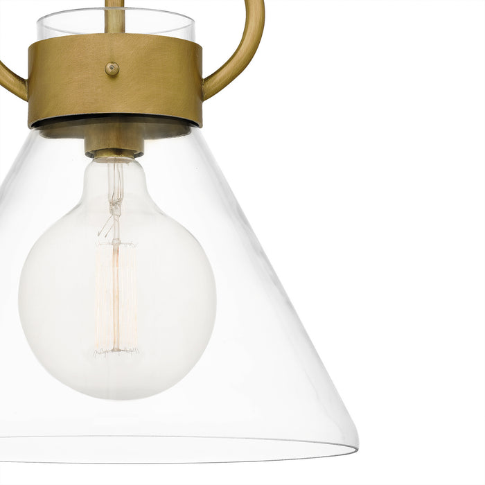 Quoizel WBS1712WS One Light Semi Flush Mount, Weathered Brass