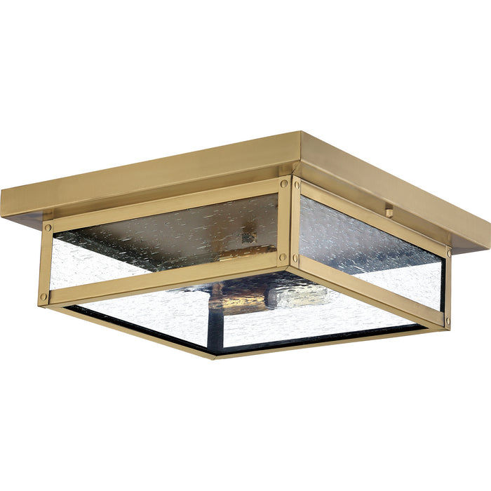 Quoizel WVR1312A Two Light Flush Mount, Antique Brass