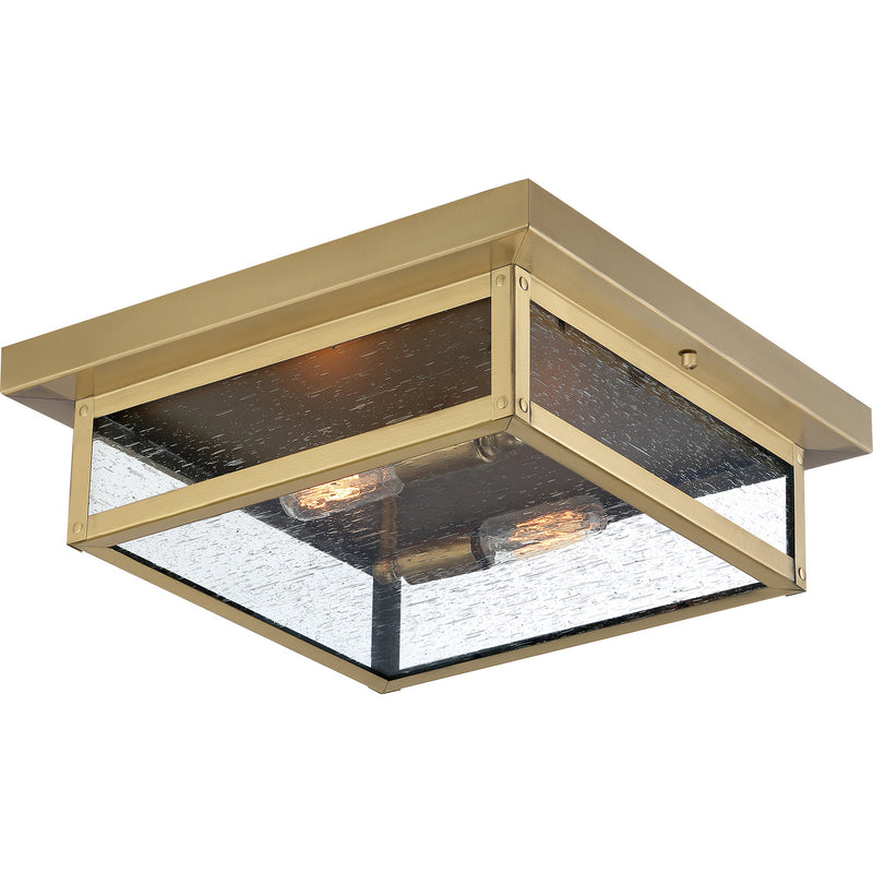 Quoizel WVR1312A Two Light Flush Mount, Antique Brass