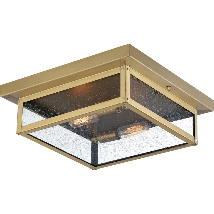 Quoizel WVR1312A Two Light Flush Mount, Antique Brass
