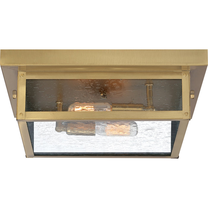 Quoizel WVR1312A Two Light Flush Mount, Antique Brass