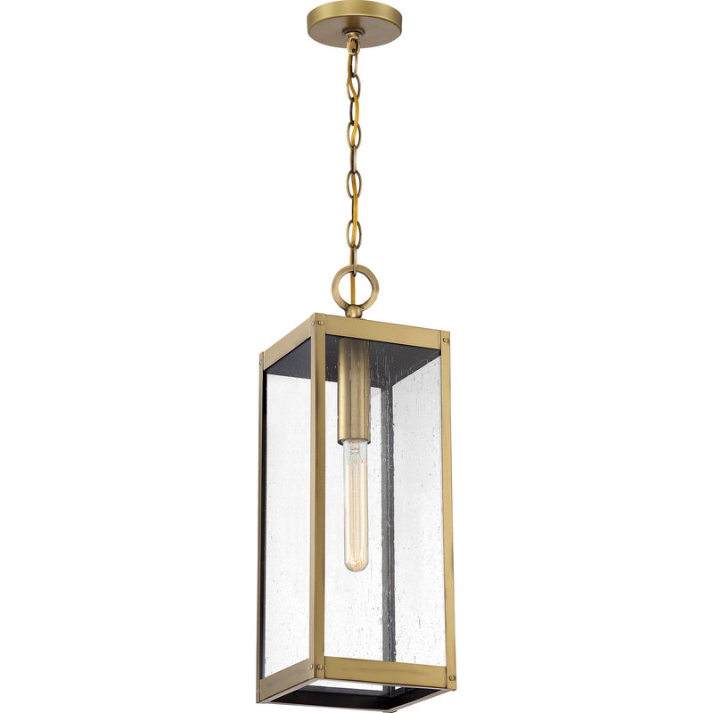 Quoizel WVR1507A One Light Mini Pendant, Antique Brass