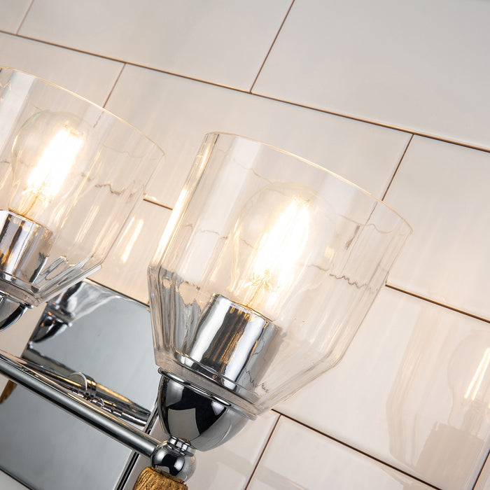 Lucas + McKearn BB1000PC-3-F2G Three Light Vanity, Polished Chrome