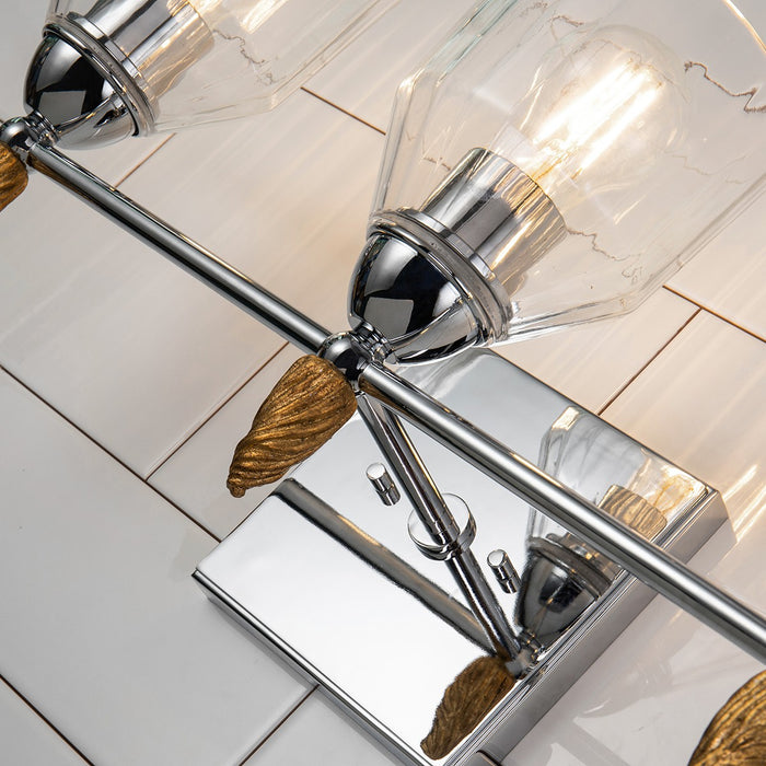Lucas + McKearn BB1000PC-3-F2G Three Light Vanity, Polished Chrome