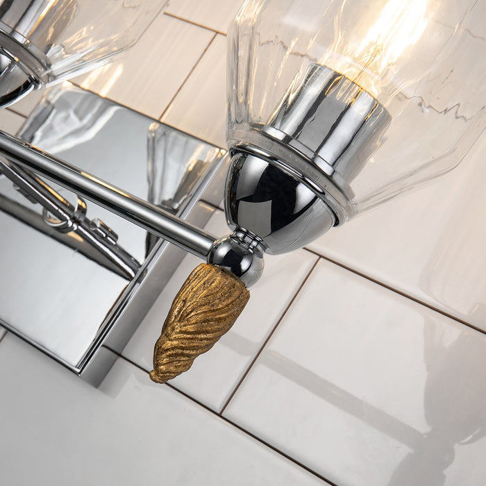 Lucas + McKearn BB1000PC-3-F2G Three Light Vanity, Polished Chrome