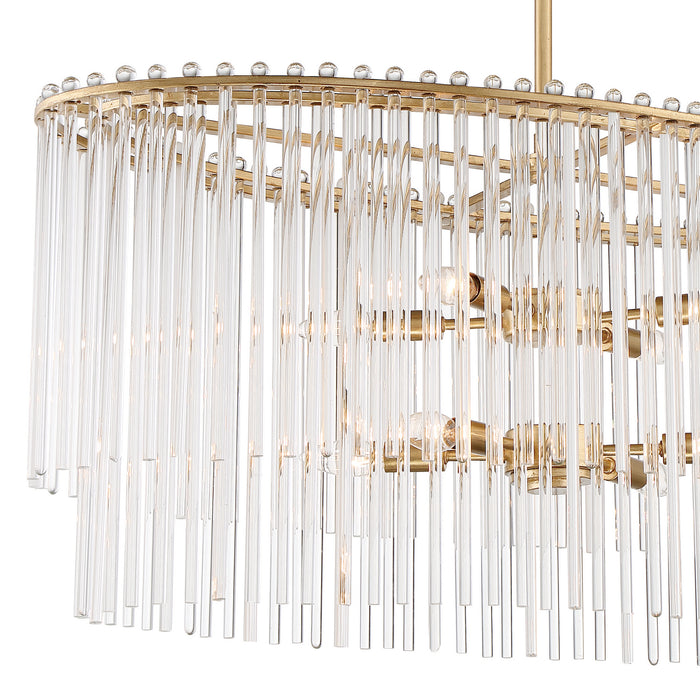 Crystorama 398-GA Eight Light Chandelier, Antique Gold