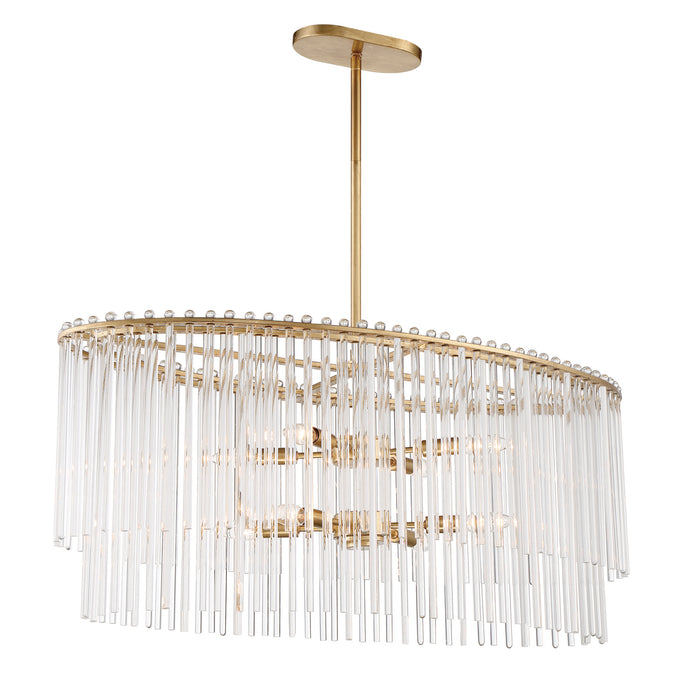 Crystorama 398-GA Eight Light Chandelier, Antique Gold