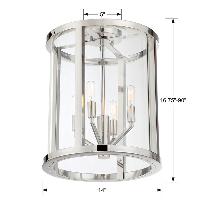 Crystorama DEV-B8004-PN_CEILING Four Light Semi Flush Mount, Polished Nickel