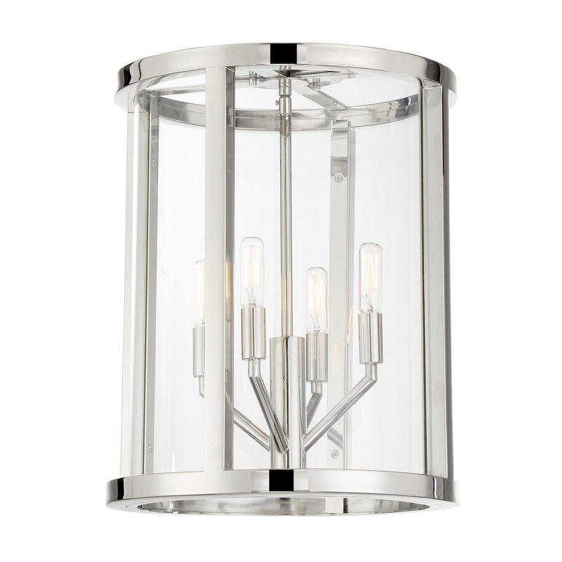 Crystorama DEV-B8004-PN_CEILING Four Light Semi Flush Mount, Polished Nickel
