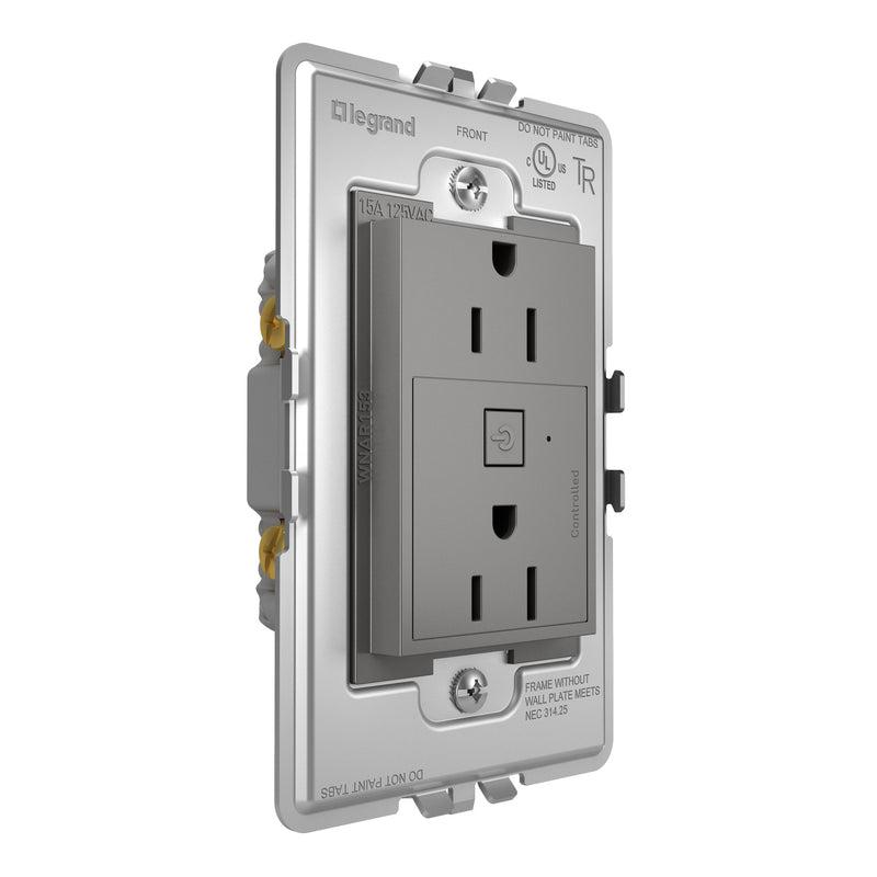 Legrand WNAR153M1 Plus-Sized 15A Outlet, Magnesium