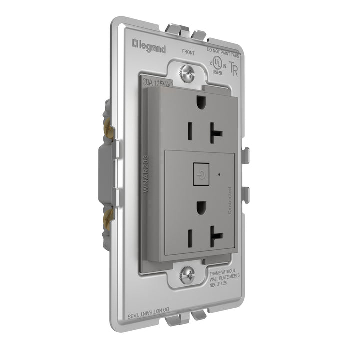 Legrand WNAR203M1 Plus-Sized 20A Outlet, Magnesium