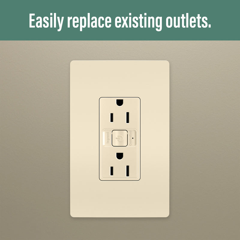 Legrand WNRR15LA 15A Outlet, Light Almond