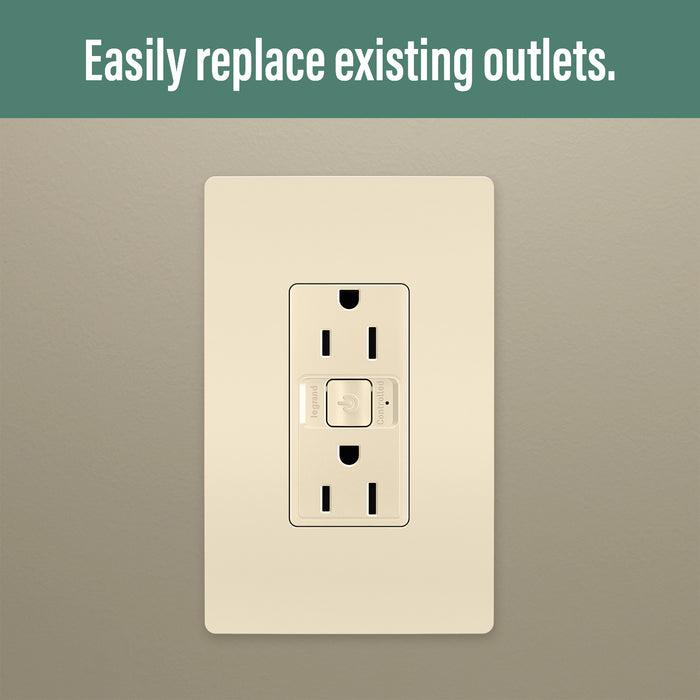 Legrand WNRR15LA 15A Outlet, Light Almond