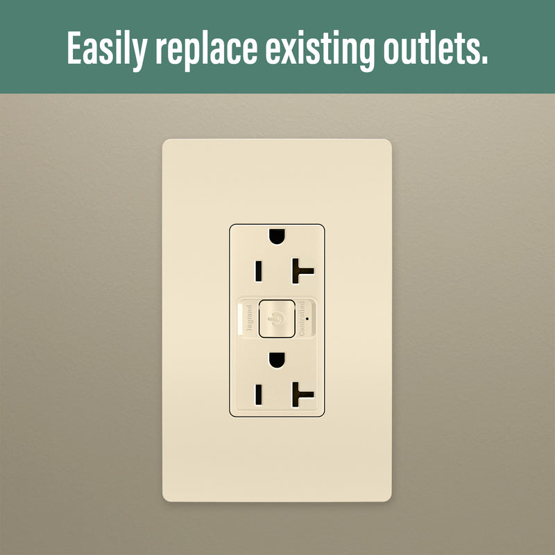 Legrand WNRR20LA 20A Outlet, Light Almond