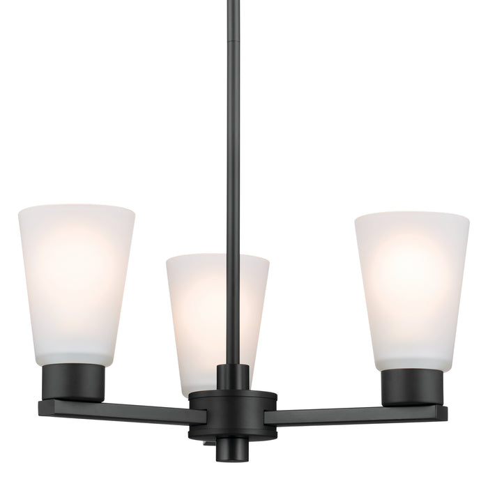 Kichler 52435BK Three Light Chandelier, Black