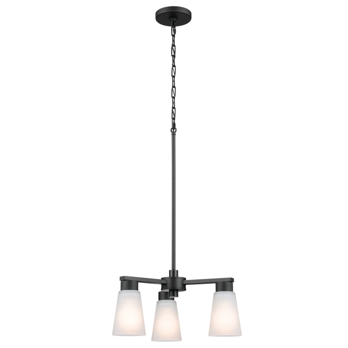 Kichler 52435BK Three Light Chandelier, Black