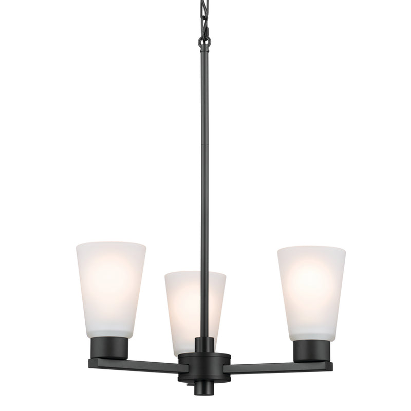 Kichler 52435BK Three Light Chandelier, Black