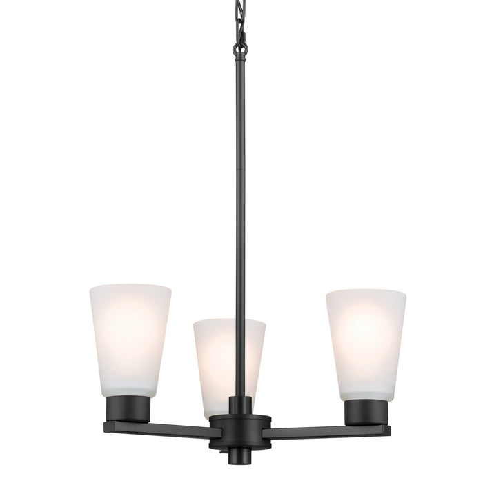 Kichler 52435BK Three Light Chandelier, Black