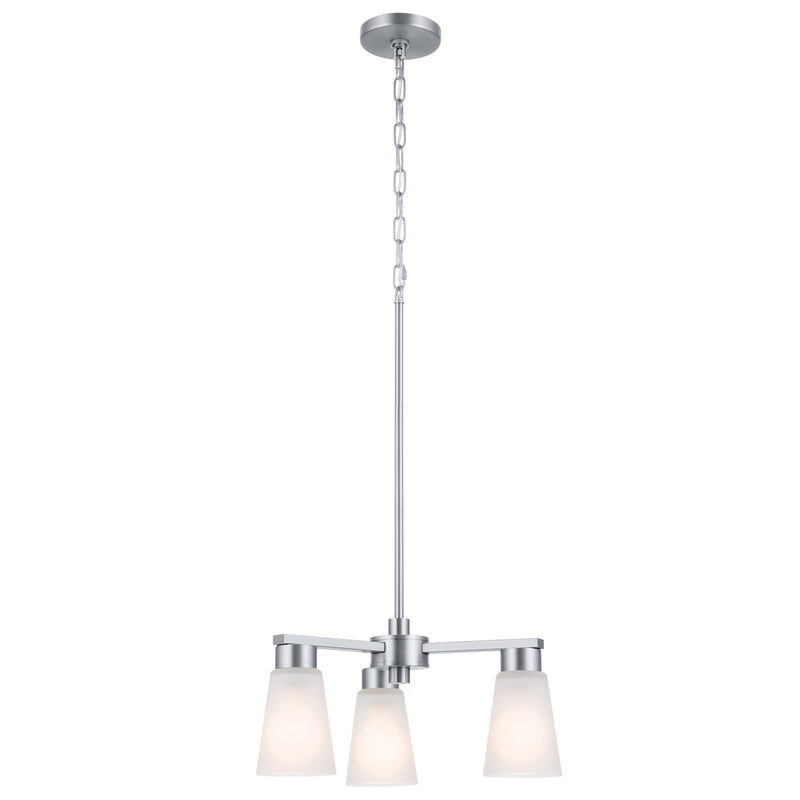 Kichler 52435NI Three Light Chandelier, Brushed Nickel