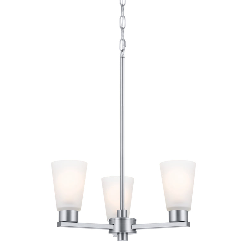 Kichler 52435NI Three Light Chandelier, Brushed Nickel