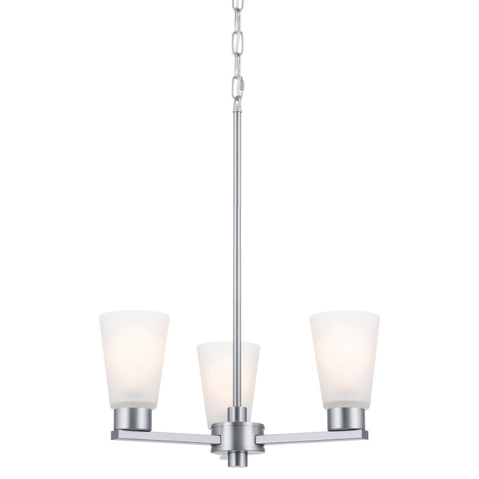 Kichler 52435NI Three Light Chandelier, Brushed Nickel