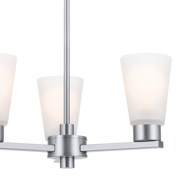 Kichler 52435NI Three Light Chandelier, Brushed Nickel