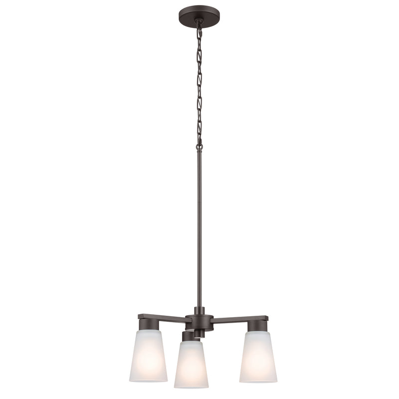 Kichler 52435OZ Three Light Chandelier, Olde Bronze