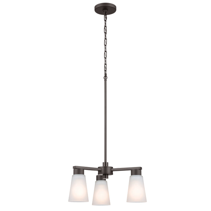 Kichler 52435OZ Three Light Chandelier, Olde Bronze