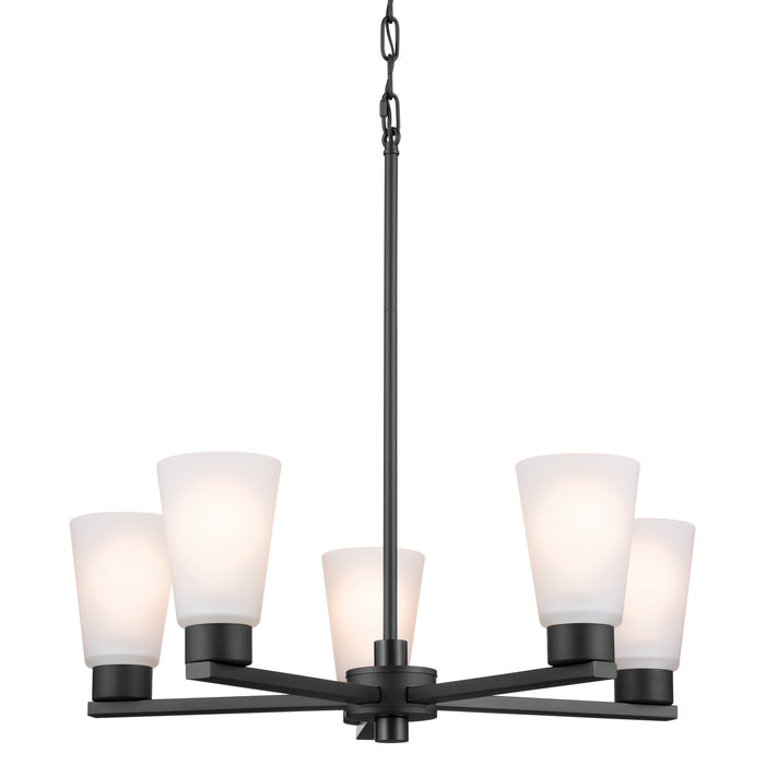 Kichler 52436BK Five Light Chandelier, Black