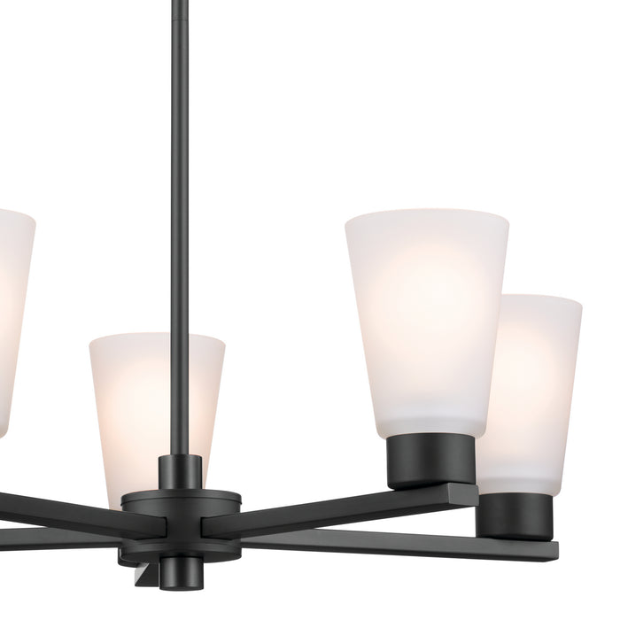 Kichler 52436BK Five Light Chandelier, Black