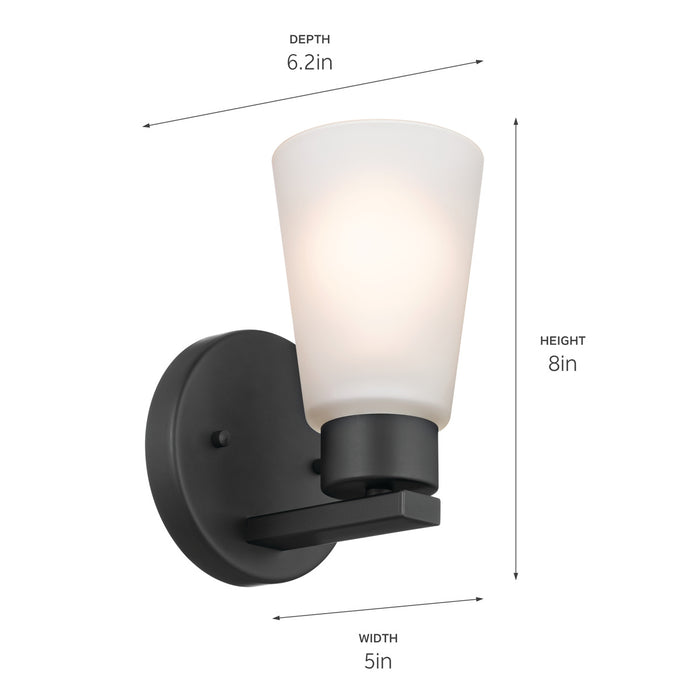 Kichler 52437BK One Light Wall Sconce, Black