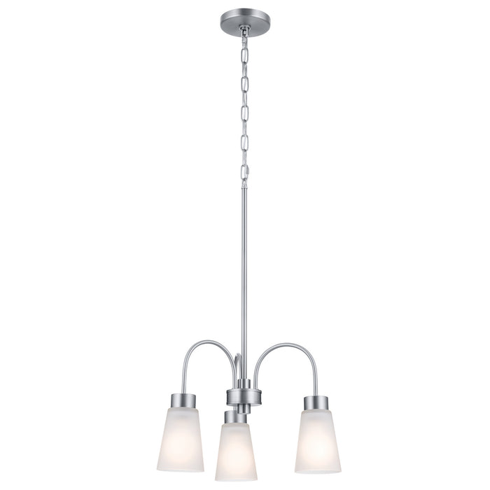 Kichler 52442NI Three Light Chandelier, Brushed Nickel