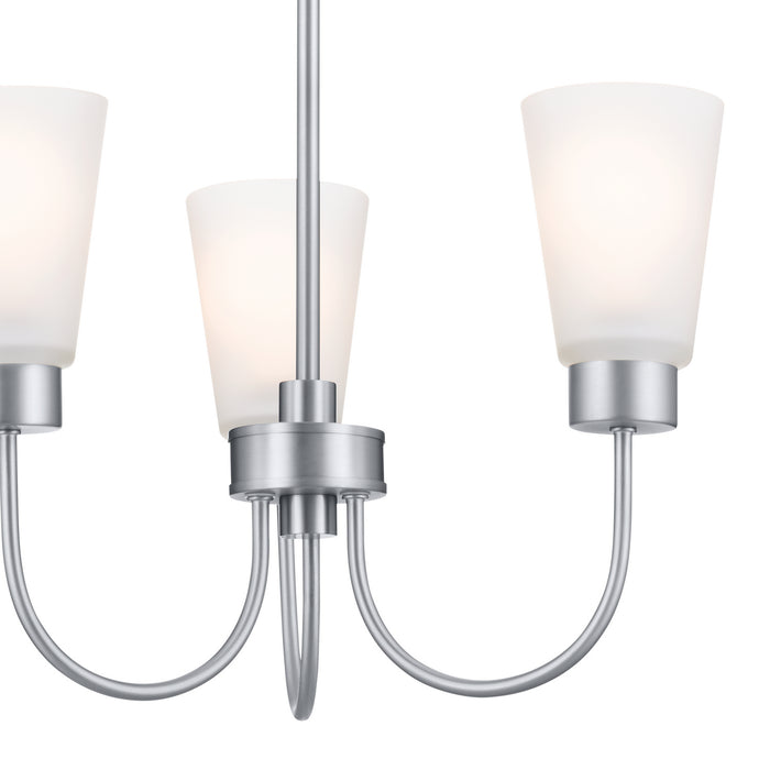 Kichler 52442NI Three Light Chandelier, Brushed Nickel