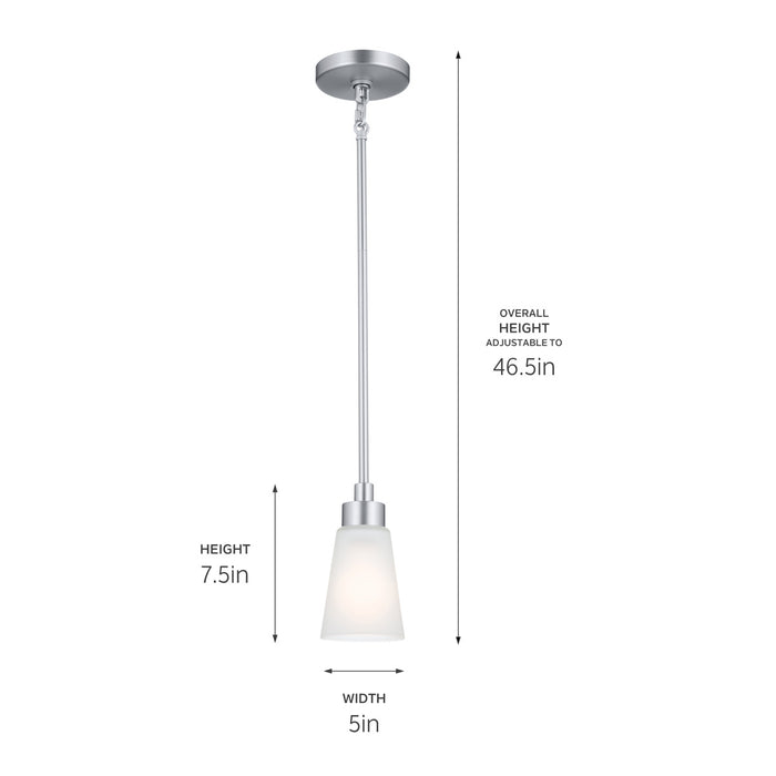 Kichler 52444NI One Light Mini Pendant, Brushed Nickel