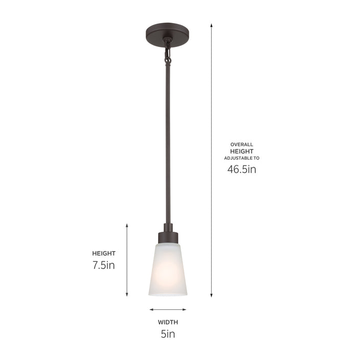 Kichler 52444OZ One Light Mini Pendant, Olde Bronze