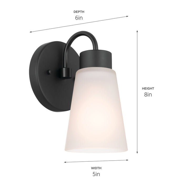 Kichler 52445BK One Light Wall Sconce, Black
