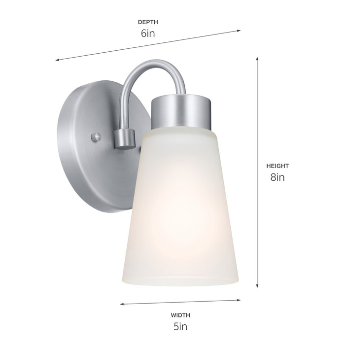 Kichler 52445NI One Light Wall Sconce, Brushed Nickel